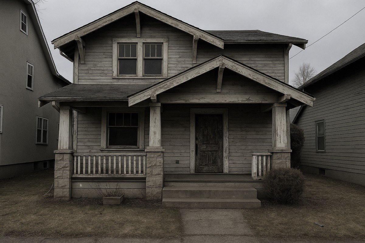 AI visualization: house exterior before repainting