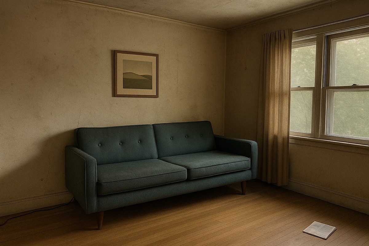 AI visualization: living room before repainting